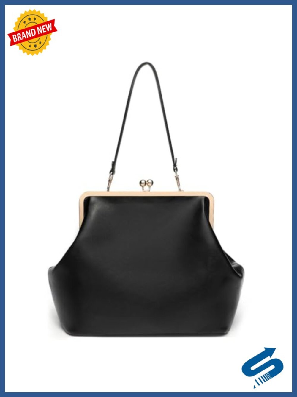 Kisslock Bag for Women Faux Leather Shoulder Purse Tote Trendy Handbag